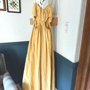 Light Yellow Abercrombie Dress with Side Cutouts
